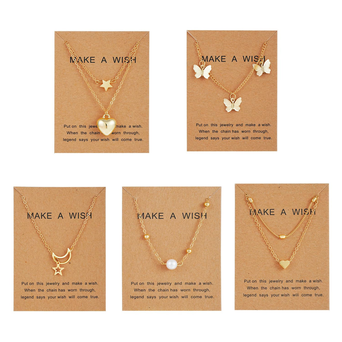 Elegant Heart and Butterfly Necklace Collection