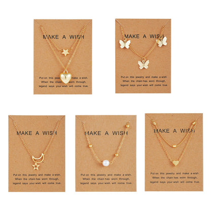 Elegant Heart and Butterfly Necklace Collection