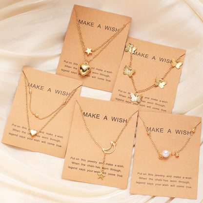 Elegant Heart and Butterfly Necklace Collection