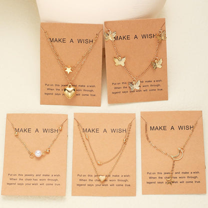 Elegant Heart and Butterfly Necklace Collection